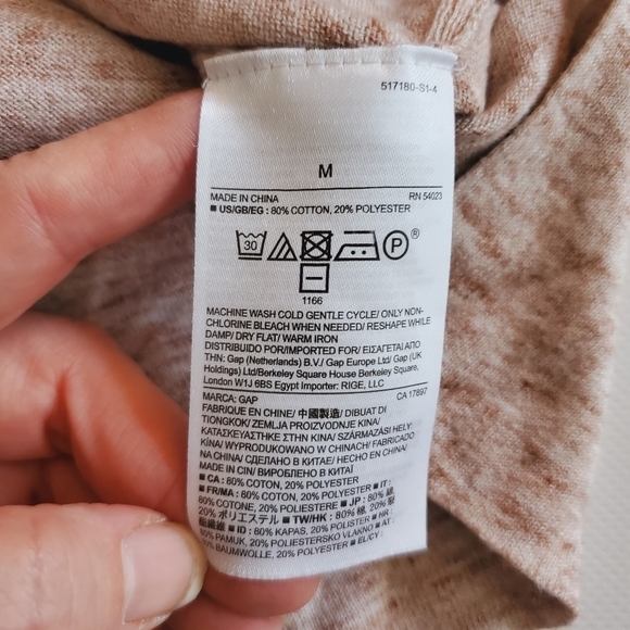 1151 * Gap Lightweight Pullover Heather Tan Hoodie Size M - Picture 4 of 8